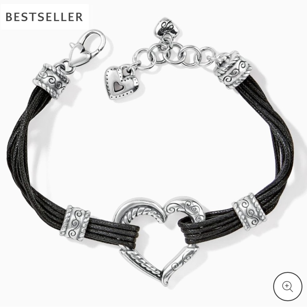 Brighton NWT Heritage Heart bracelet Black J42460